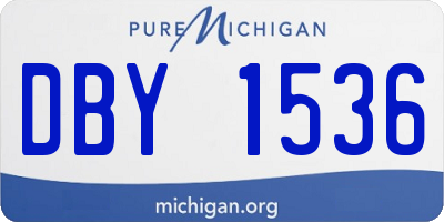 MI license plate DBY1536