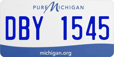 MI license plate DBY1545