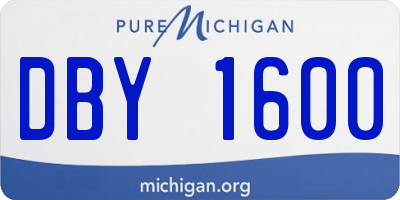 MI license plate DBY1600