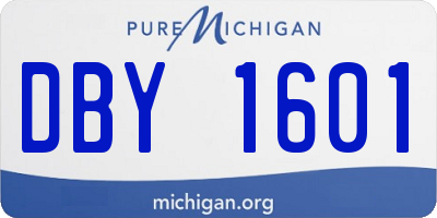MI license plate DBY1601