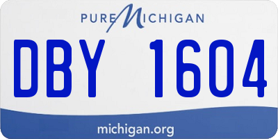 MI license plate DBY1604