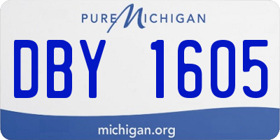 MI license plate DBY1605