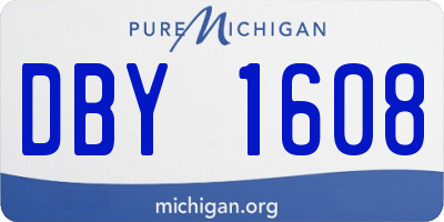 MI license plate DBY1608