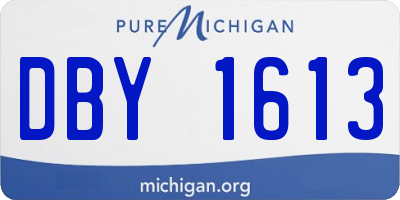 MI license plate DBY1613
