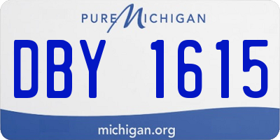 MI license plate DBY1615