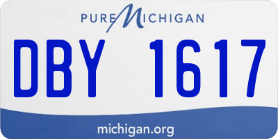 MI license plate DBY1617