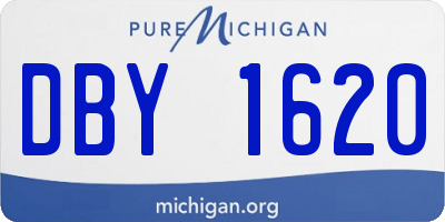 MI license plate DBY1620
