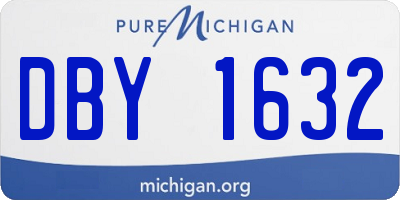 MI license plate DBY1632