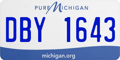 MI license plate DBY1643