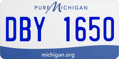 MI license plate DBY1650