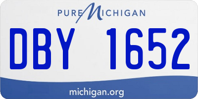MI license plate DBY1652