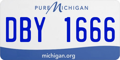 MI license plate DBY1666