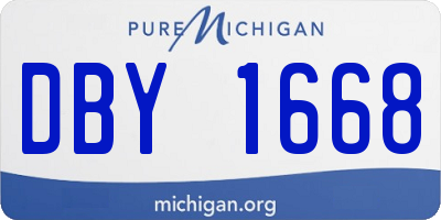 MI license plate DBY1668
