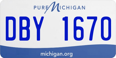 MI license plate DBY1670