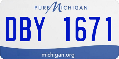 MI license plate DBY1671