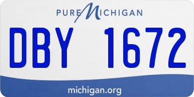 MI license plate DBY1672