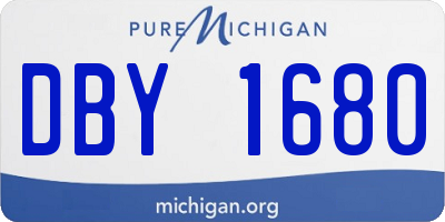 MI license plate DBY1680