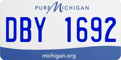 MI license plate DBY1692