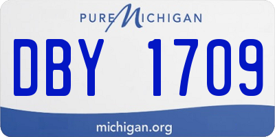 MI license plate DBY1709