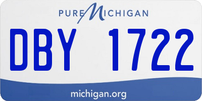 MI license plate DBY1722