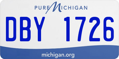 MI license plate DBY1726