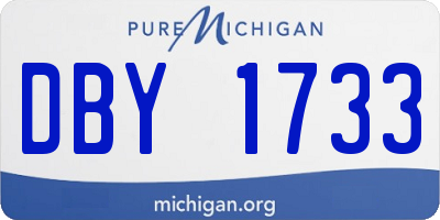 MI license plate DBY1733