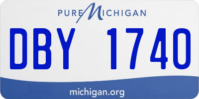 MI license plate DBY1740