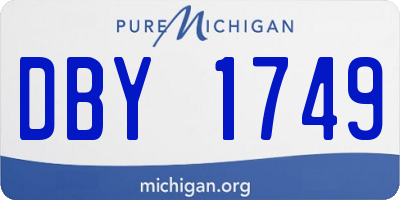 MI license plate DBY1749