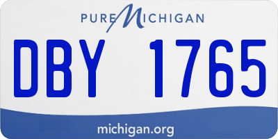 MI license plate DBY1765