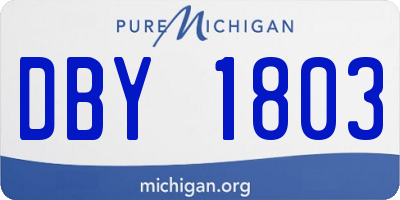 MI license plate DBY1803