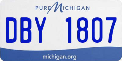 MI license plate DBY1807