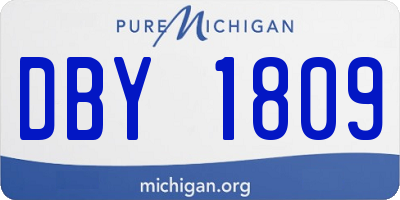 MI license plate DBY1809