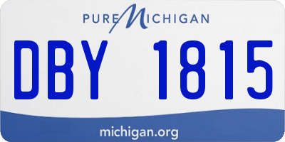 MI license plate DBY1815