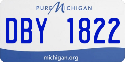 MI license plate DBY1822