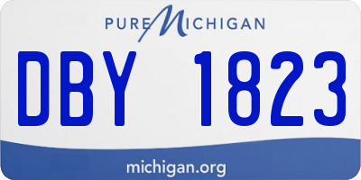 MI license plate DBY1823