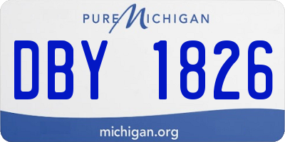 MI license plate DBY1826