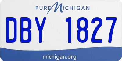 MI license plate DBY1827