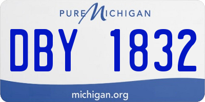 MI license plate DBY1832