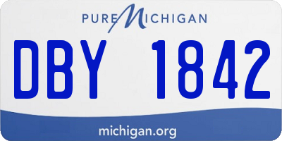 MI license plate DBY1842