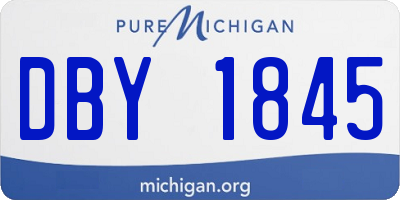 MI license plate DBY1845
