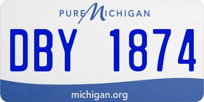 MI license plate DBY1874