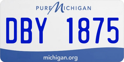 MI license plate DBY1875