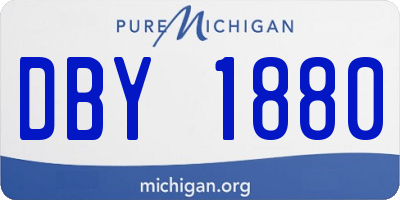 MI license plate DBY1880