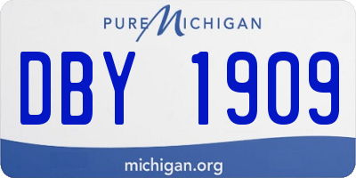 MI license plate DBY1909