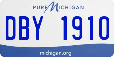 MI license plate DBY1910