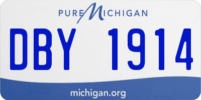 MI license plate DBY1914