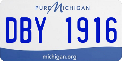 MI license plate DBY1916