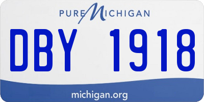 MI license plate DBY1918