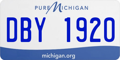 MI license plate DBY1920