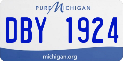 MI license plate DBY1924